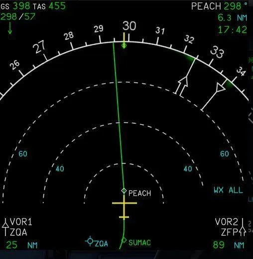 ND Airbus A320 со скоростями GS и TAS. Фото: форум Xplane.org